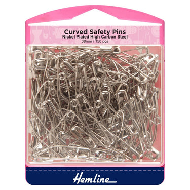 Curved Safety Pins: Value Pack: 38mm: 150 Pieces