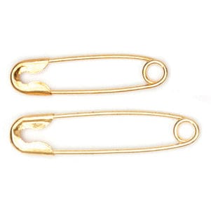 Safety Pins: Rust Proof Brass: 2 assorted sizes