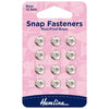 Sew-on Snap Fasteners Nickel 9mm: Pack of 12