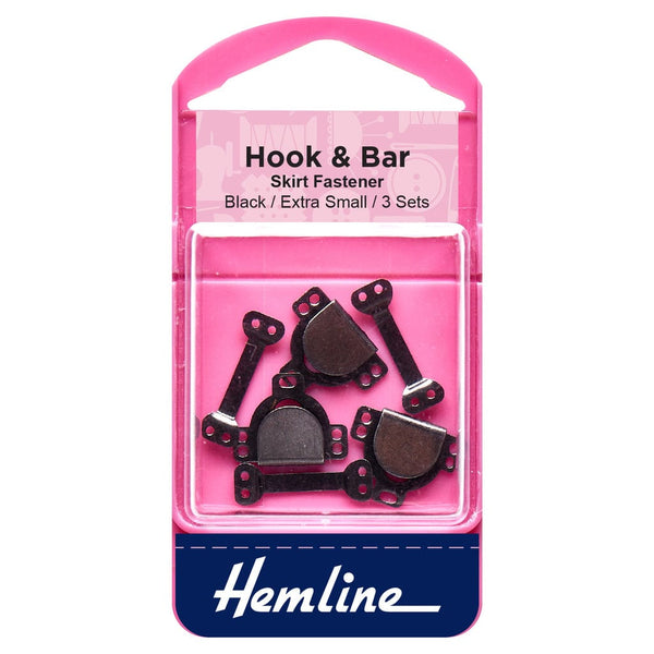 Hook and Bar - Extra Small Black Fastener