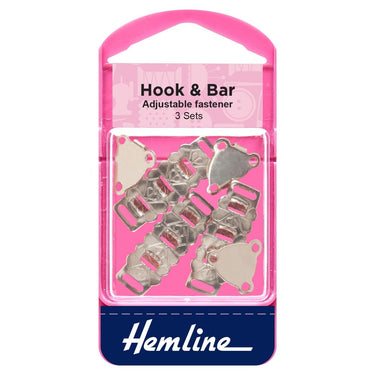 Adjustable Hook And Bar Nickel: Pack of 3