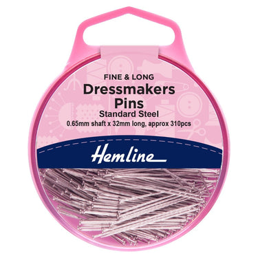 Pins: Dressmaker's: Fine: 32mm: Nickel: 230 Pieces
