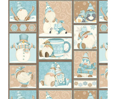 Henry Glass Fabric I Love Sn Gnomies Gnome Patchwork Flannel F9635-13