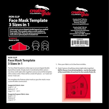 Creative Grids Non slip: Face Mask Template 3 Sizes in 1