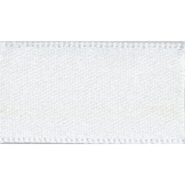 Double Faced Satin Ribbon: White: 25mm wide. Price per metre.