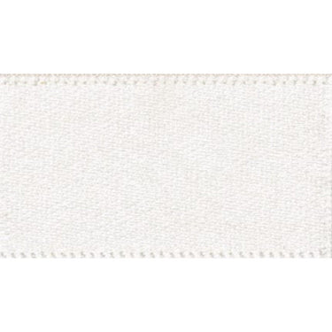 Double Faced Satin Ribbon: Bridal white: 10mm wide. Price per metre.