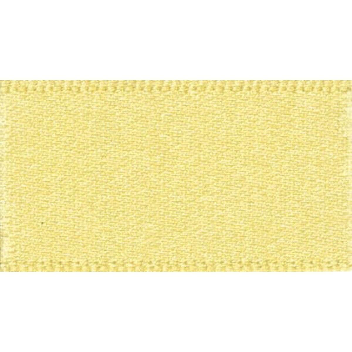 Double Faced Satin Ribbon Lemon Yellow: 25mm wide. Price per metre.