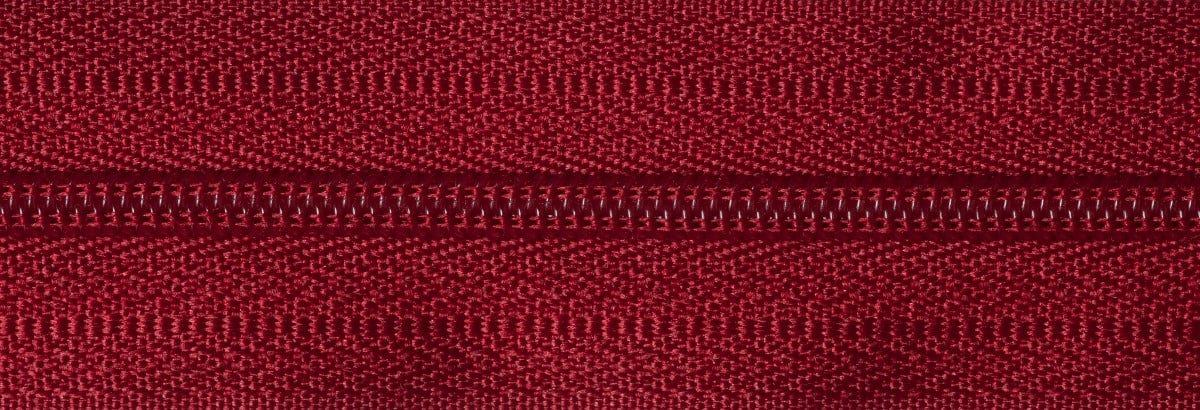 Zip On The Roll: Red: sold by the metre