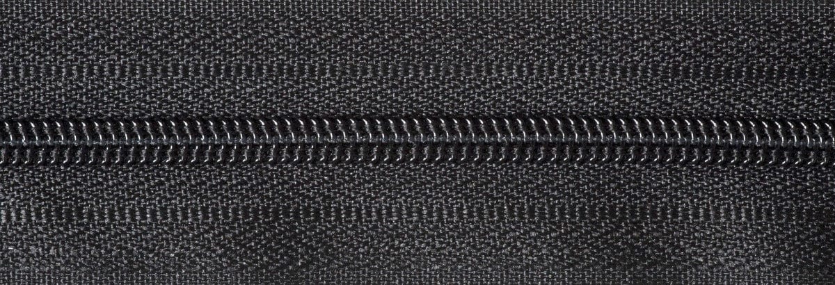 Zip On The Roll: Black: sold by the metre