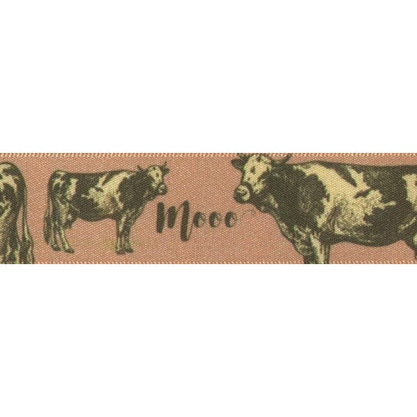 Cow Mauve Satin Ribbon: 25mm Wide