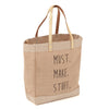 Craft Tote Bag: Must Make Stuff. Hessian and linen