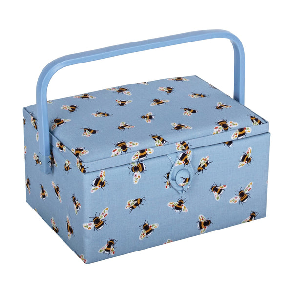 Sewing Box Medium Blue Bees