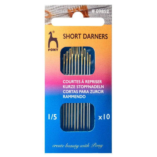 Hand Sewing Needles: Short darners: Gold Eye: Sizes 1-5