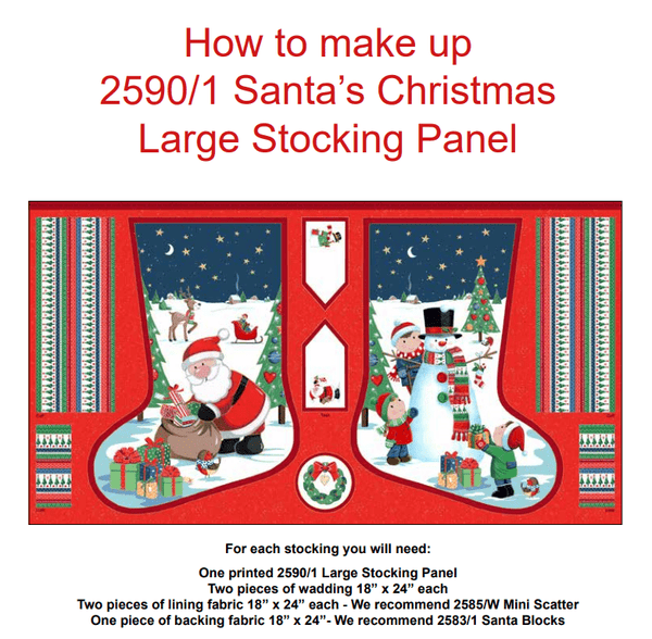 Free Pattern: How to Make Makower Santa Large Christmas Stocking Panel