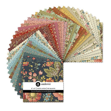 Andover Fabric Pre Cuts Andover Fabric Farmers Daughter 5 Inch Square Pack  - The Sewing Studio for sale UK - The Sewing Studio