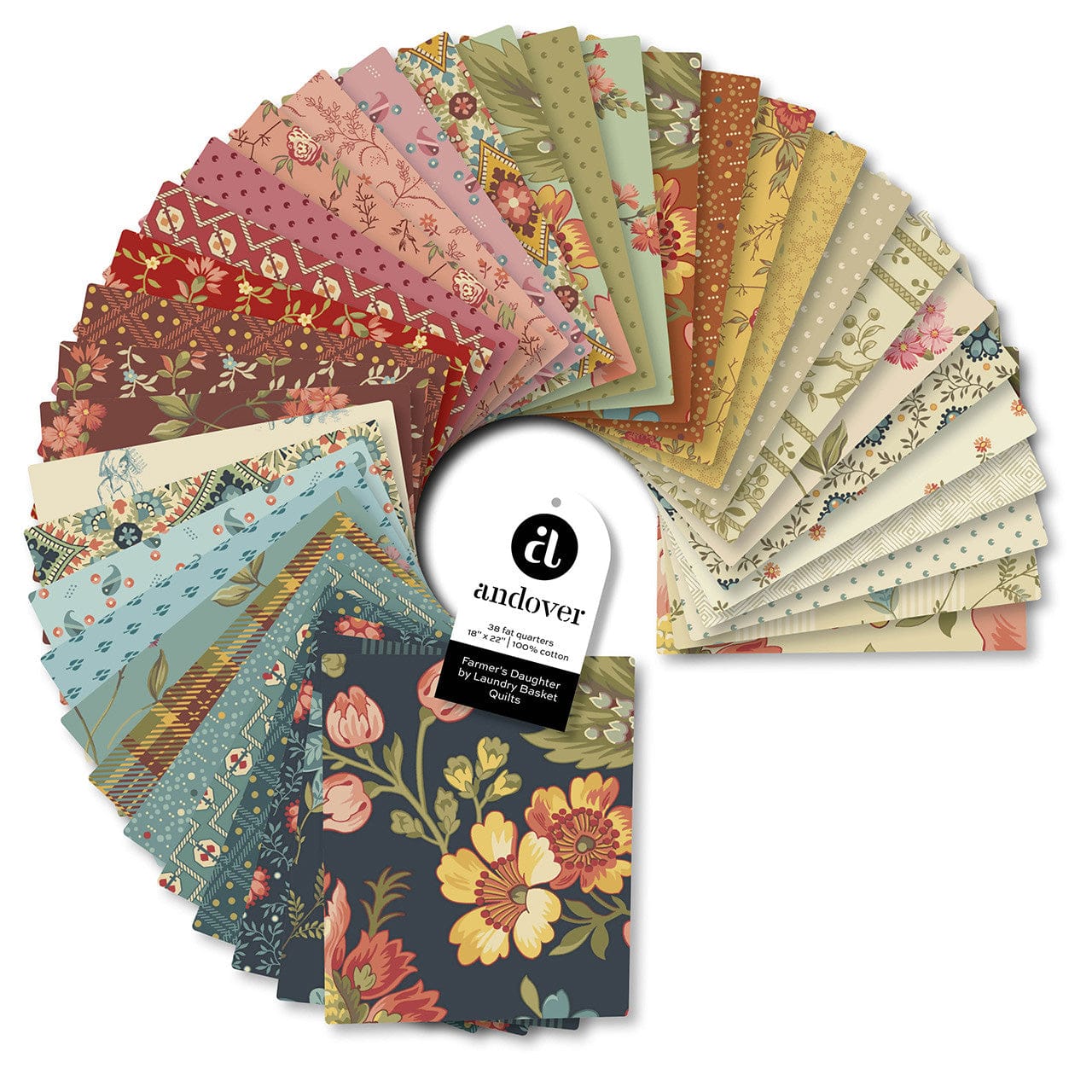 Andover Fabric Pre Cuts Andover Fabric Farmers Daughter Fat Quarter Bundle 38 Piece  - The Sewing Studio