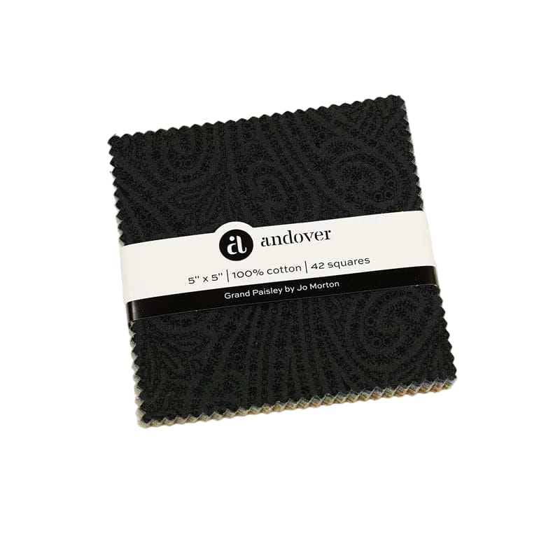 Andover Fabric Pre Cuts Andover Fabric Grand Paisley 5" Square Pack  - The Sewing Studio