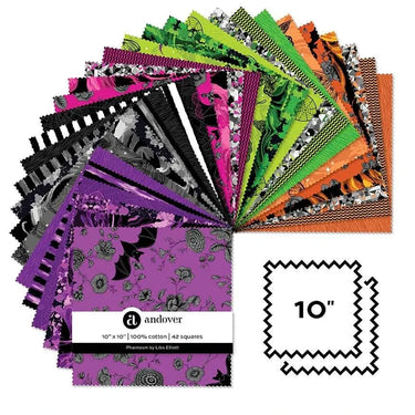 Andover Fabric Pre Cuts Andover Fabric Phantasm by Libs Elliott 10 Inch Square Pack  - The Sewing Studio for sale UK - The Sewing Studio