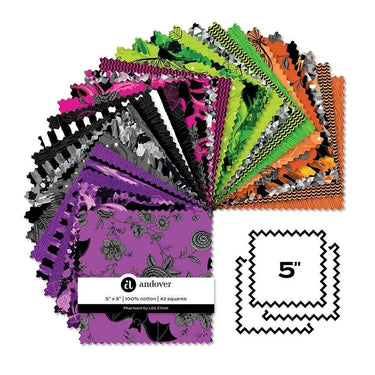 Andover Fabric Pre Cuts Andover Fabric Phantasm by Libs Elliott 5 Inch Square Pack  - The Sewing Studio for sale UK - The Sewing Studio
