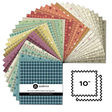 Andover Fabric Pre Cuts Andover Fabric Quiltessential by Laundry Basket Quilts 10 Inch Square Pack  - The Sewing Studio for sale UK - The Sewing Studio