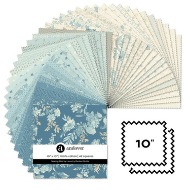Andover Fabric Pre Cuts Andover Fabric Sewing Bird by Laundry Basket Quilts: 10 Inch Square Pack  - The Sewing Studio for sale UK - The Sewing Studio