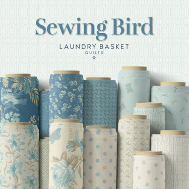 Andover Fabric Pre Cuts Andover Fabric Sewing Bird By Laundry Basket Quilts 5 Inch Square Pack  - The Sewing Studio for sale UK - The Sewing Studio