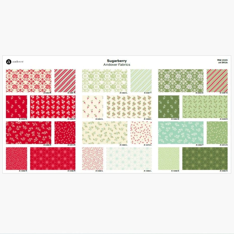 Andover Fabric Pre Cuts Andover Fabric Sugarberry 5 Inch Square Pack  - The Sewing Studio