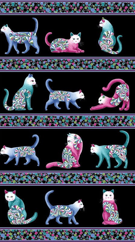 Multi-coloured Animals Benartex Fabric Benartex Cat's Meow - The Sewing Studio