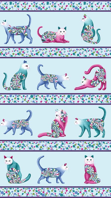 Multi-coloured Animals Benartex Fabric Benartex Cat's Meow - The Sewing Studio