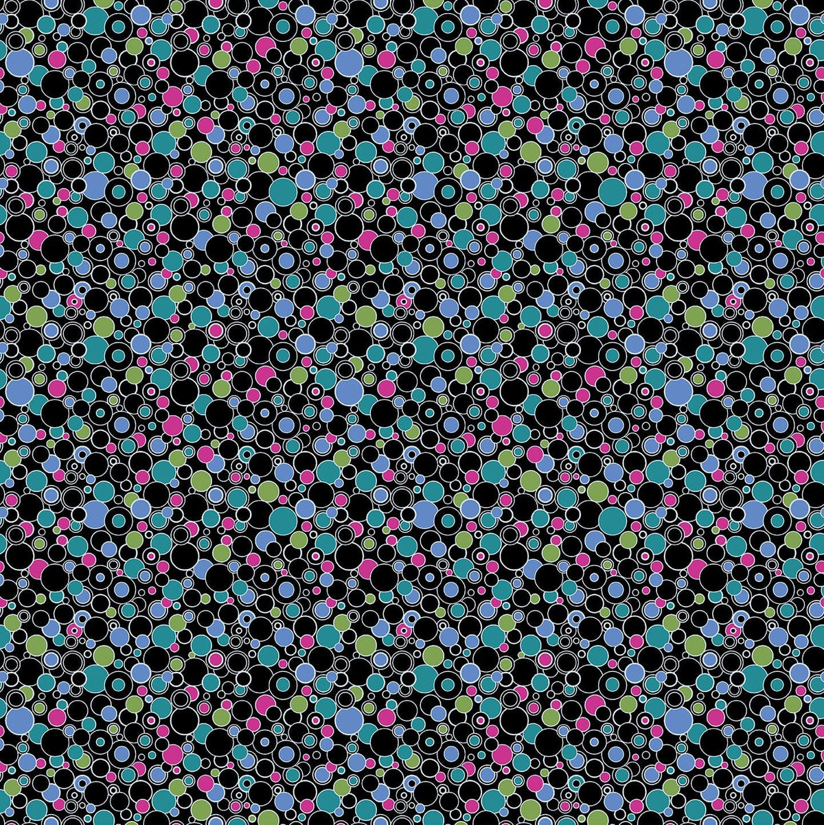 Multi-coloured Spots and Dots Benartex Fabric Benartex Cat's Meow - The Sewing Studio