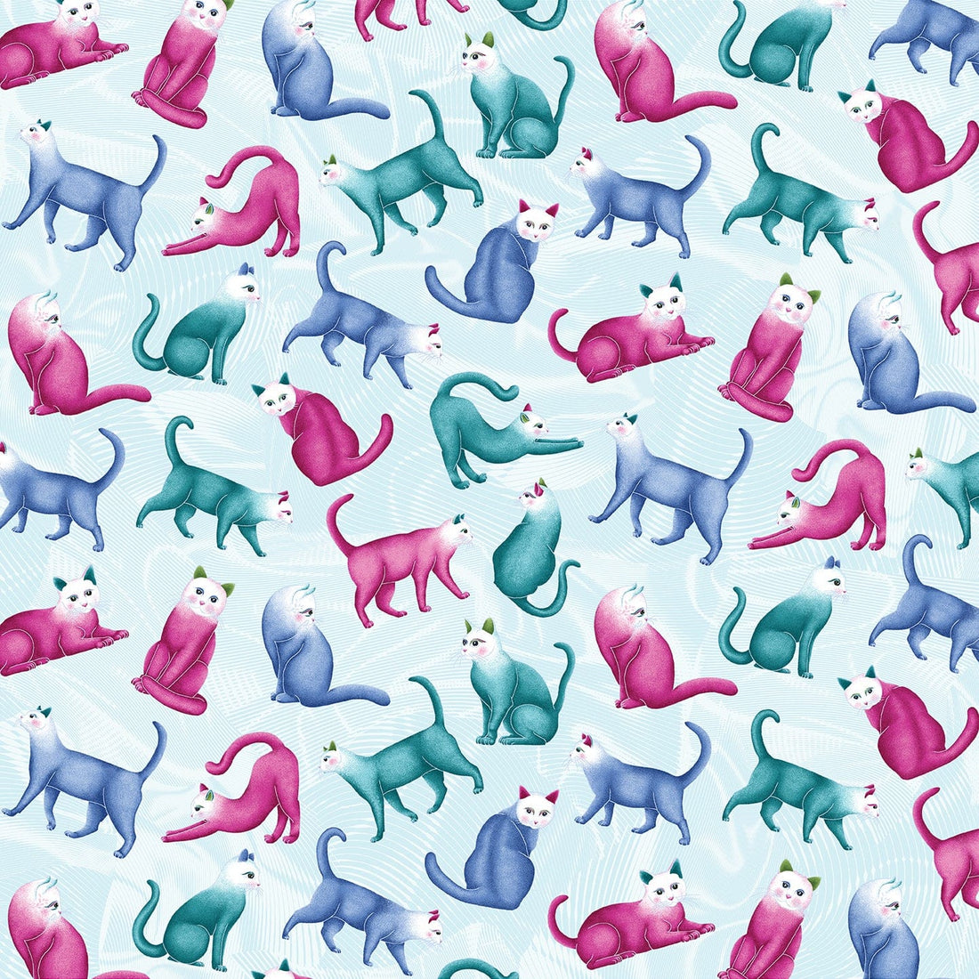 Multi-coloured Animals Benartex Fabric Benartex Cat's Meow - The Sewing Studio