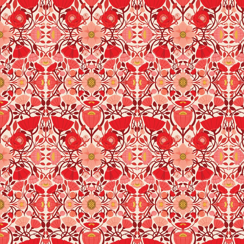 Orange Floral Benartex Fabric Benartex Mirrors - The Sewing Studio