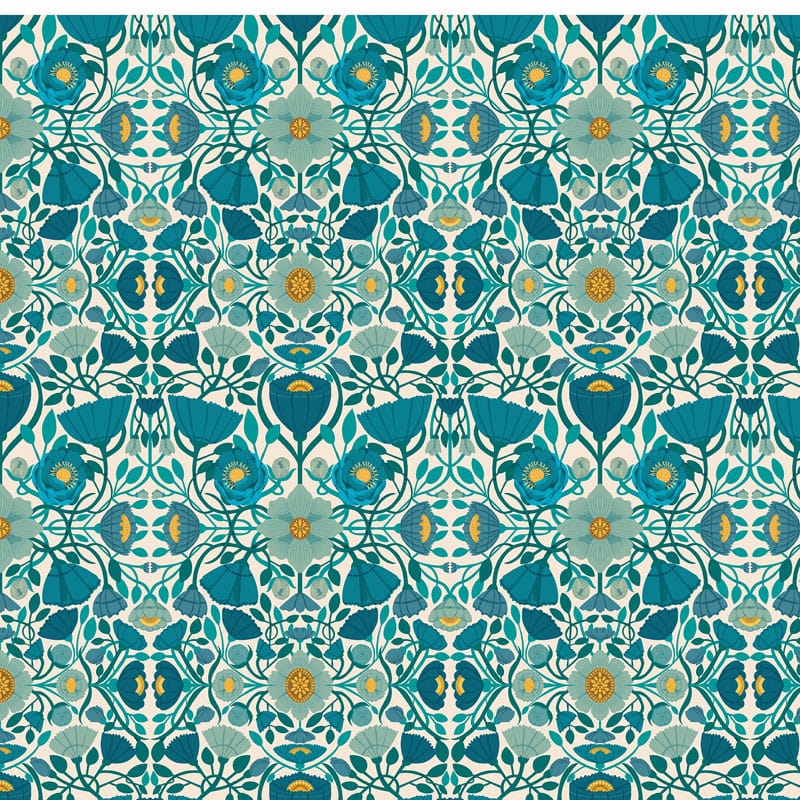 Blue Floral Benartex Fabric Benartex Mirrors - The Sewing Studio