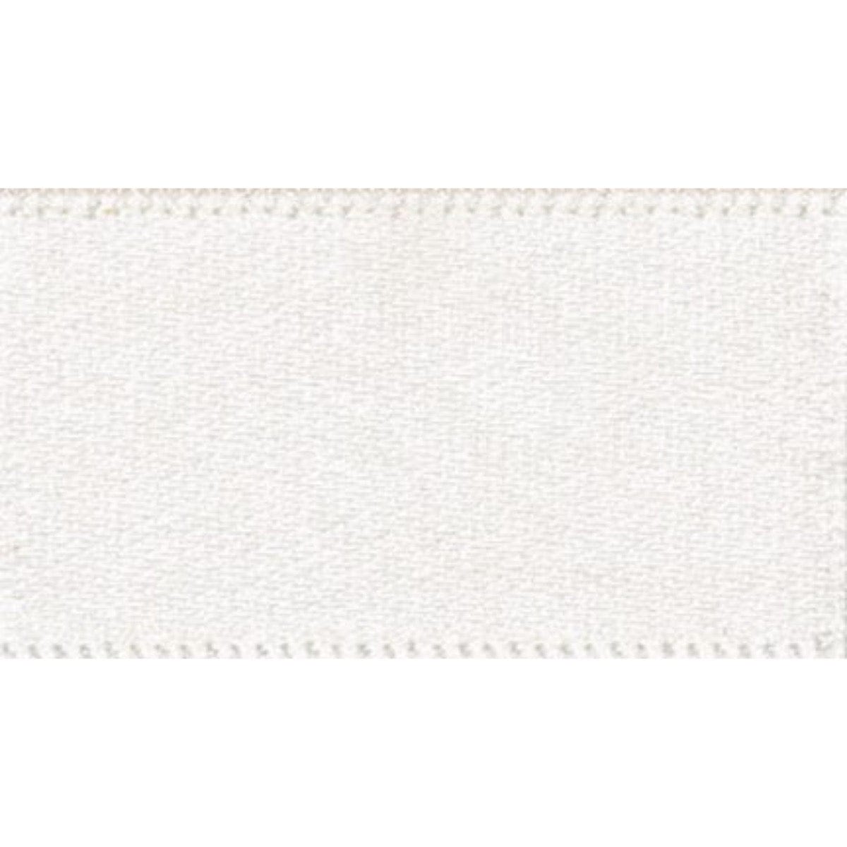 Berisfords Ribbon Double Faced Satin Ribbon: Bridal White: 15mm wide. Price per metre.  - The Sewing Studio