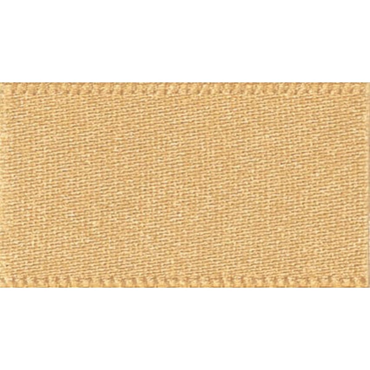 Berisfords Ribbon Double Faced Satin Ribbon Honey Gold: 15mm wide. Price per metre.  - The Sewing Studio