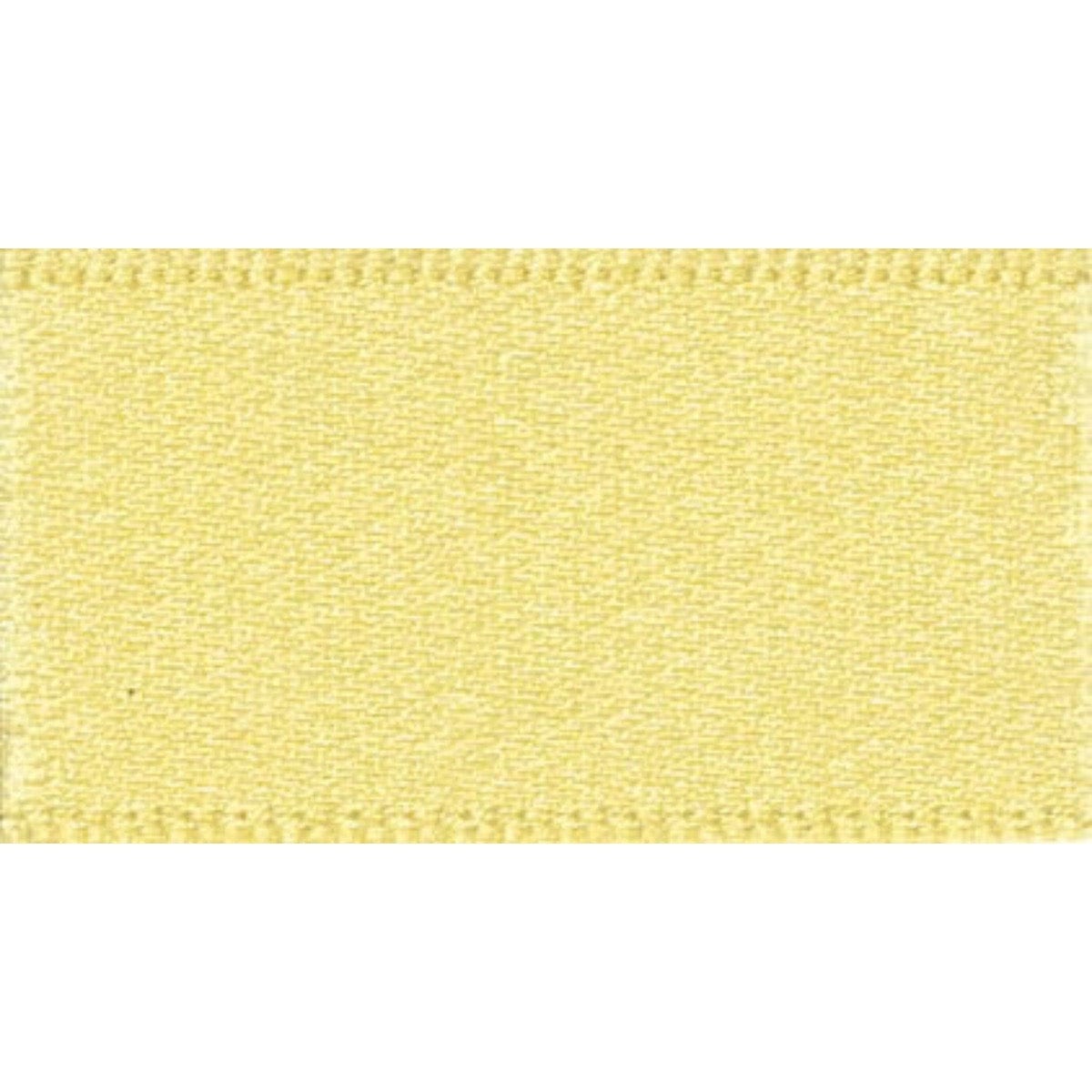 Berisfords Ribbon Double Faced Satin Ribbon Lemon Yellow: 15mm wide. Price per metre.  - The Sewing Studio