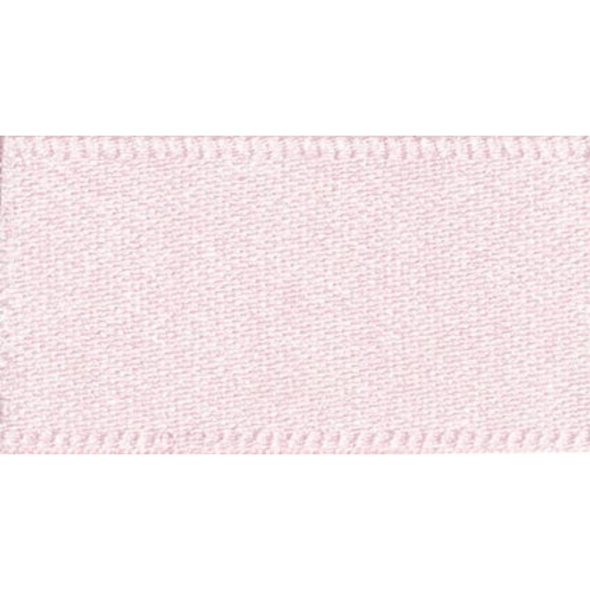 Berisfords Ribbon Double Faced Satin Ribbon Pale Pink: 35mm wide. Price per metre.  - The Sewing Studio