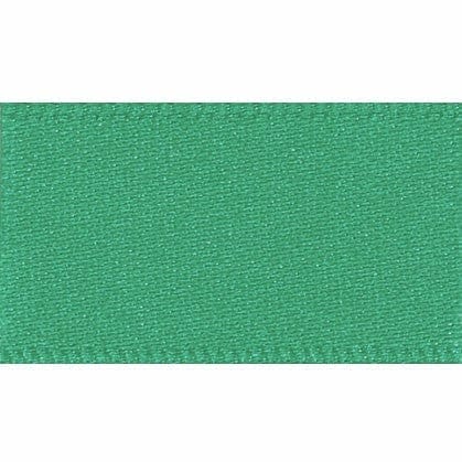 Berisfords Ribbon Double Faced Satin Ribbon Parakeet Green: 35mm wide. Price per metre.  - The Sewing Studio