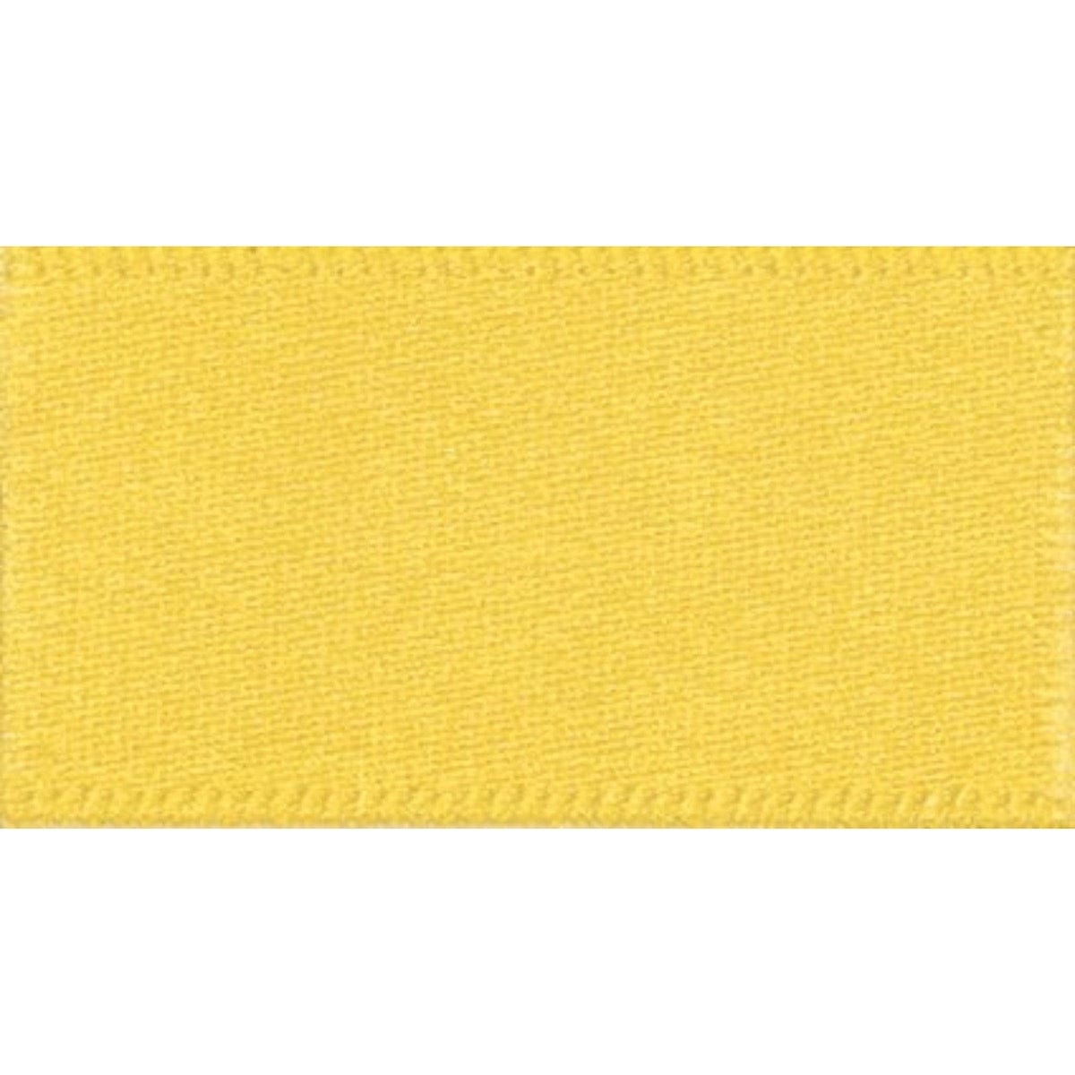 Berisfords Ribbon Double Faced Satin Ribbon Yellow: 35mm wide. Price per metre.  - The Sewing Studio