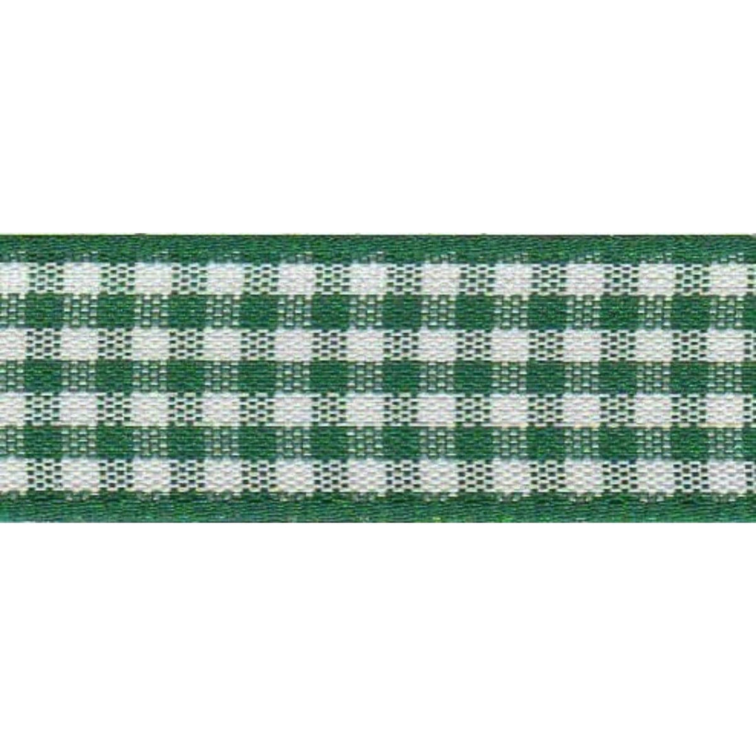 Berisfords Ribbon Gingham Ribbon: 25mm: Hunter Green. Price per metre.  - The Sewing Studio