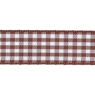 Berisfords Ribbon Gingham Ribbon: Brown: 25mm wide: Price per metre.  - The Sewing Studio for sale UK - The Sewing Studio
