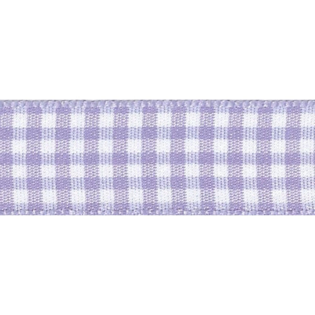Berisfords Ribbon Gingham Ribbon: Orchid Purple: 15mm wide. Price per metre.  - The Sewing Studio