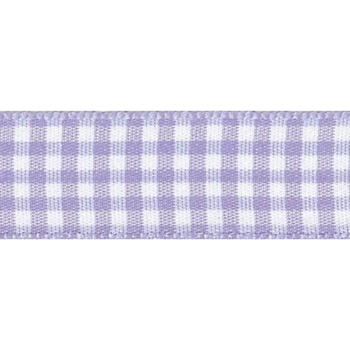 Berisfords Ribbon Gingham Ribbon: Orchid Purple: 25mm wide. Price per metre.  - The Sewing Studio