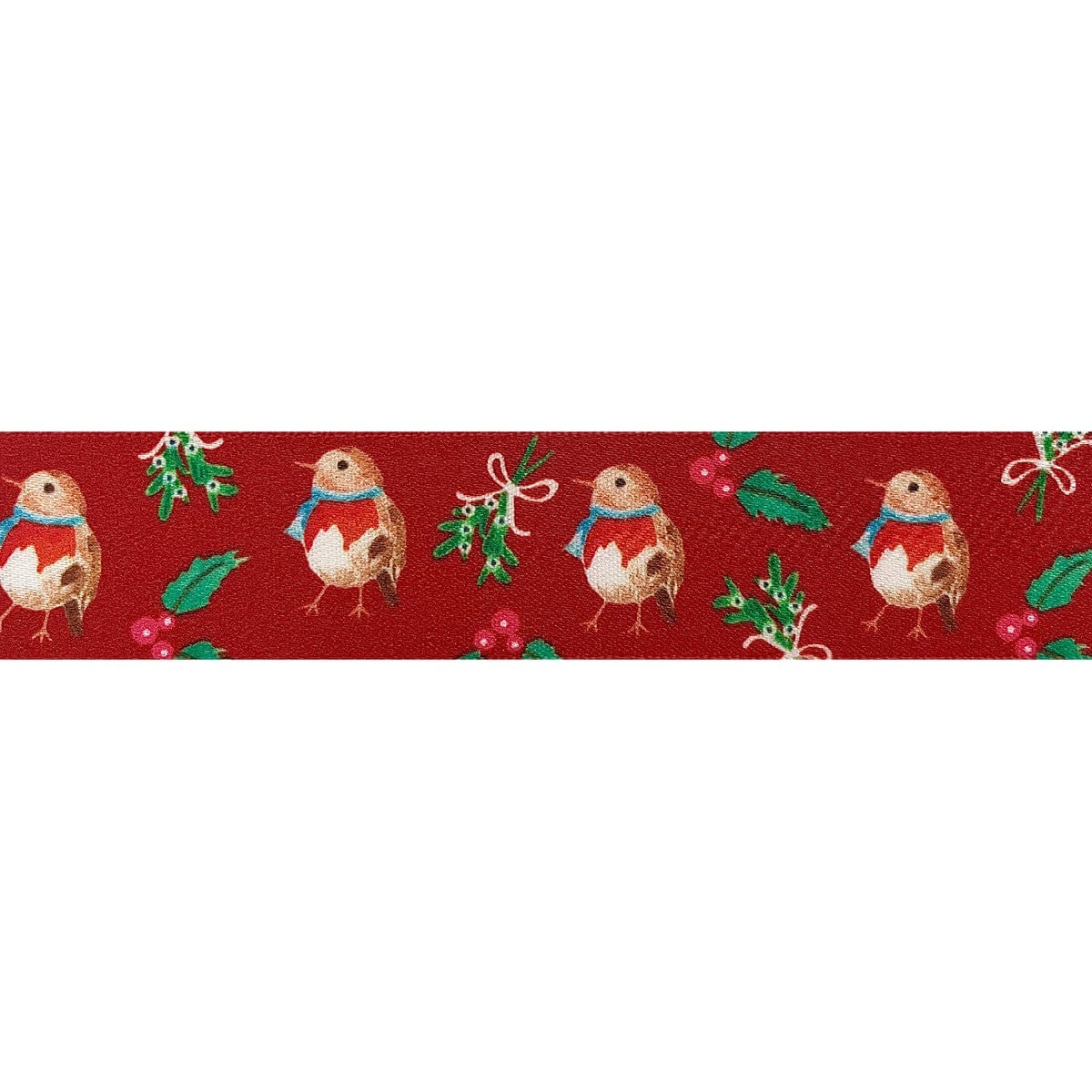 Little Robin Ribbon: Red: 25mm wide. Price per metre.