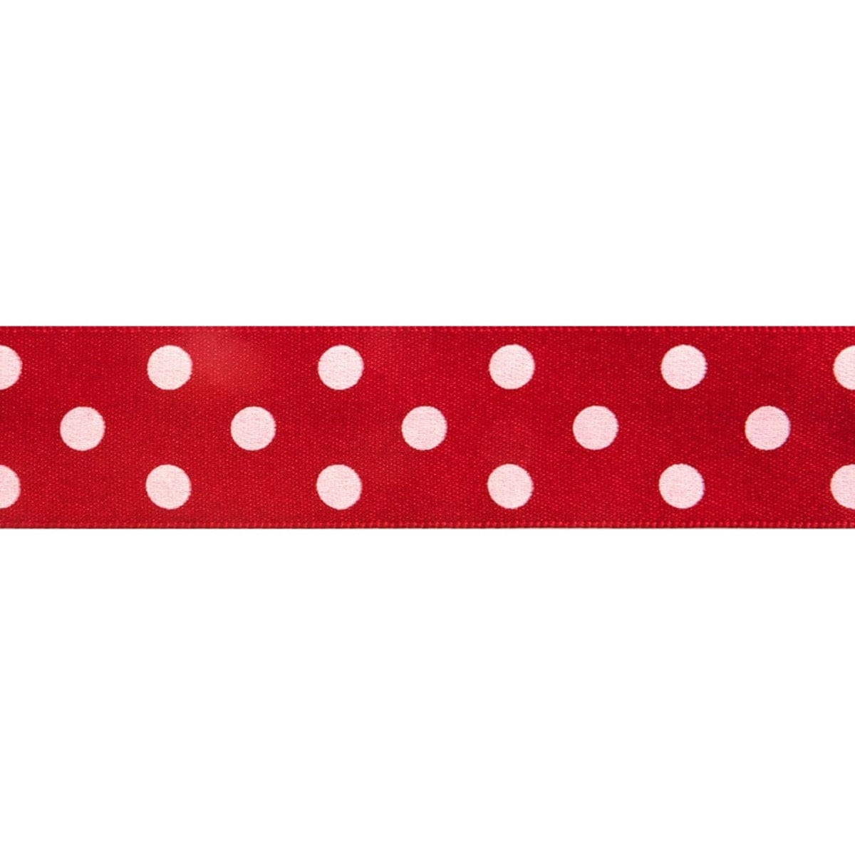 Berisfords Ribbon Polka Dot Ribbon: 25mm: Red. Price per metre.  - The Sewing Studio