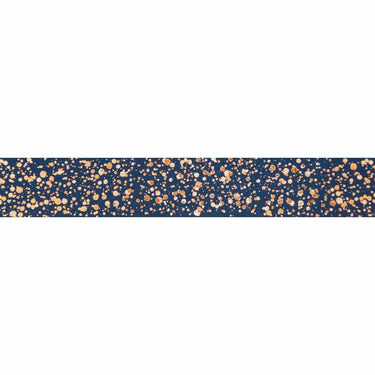Berisfords Ribbon Sparkler Ribbon: Navy With Gold Metallic: 25mm wide. Price per metre.  - The Sewing Studio for sale UK - The Sewing Studio