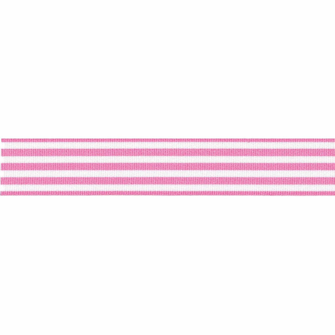 Berisfords Ribbon Stripes Ribbon: 9mm: Pink. Price per metre.  - The Sewing Studio