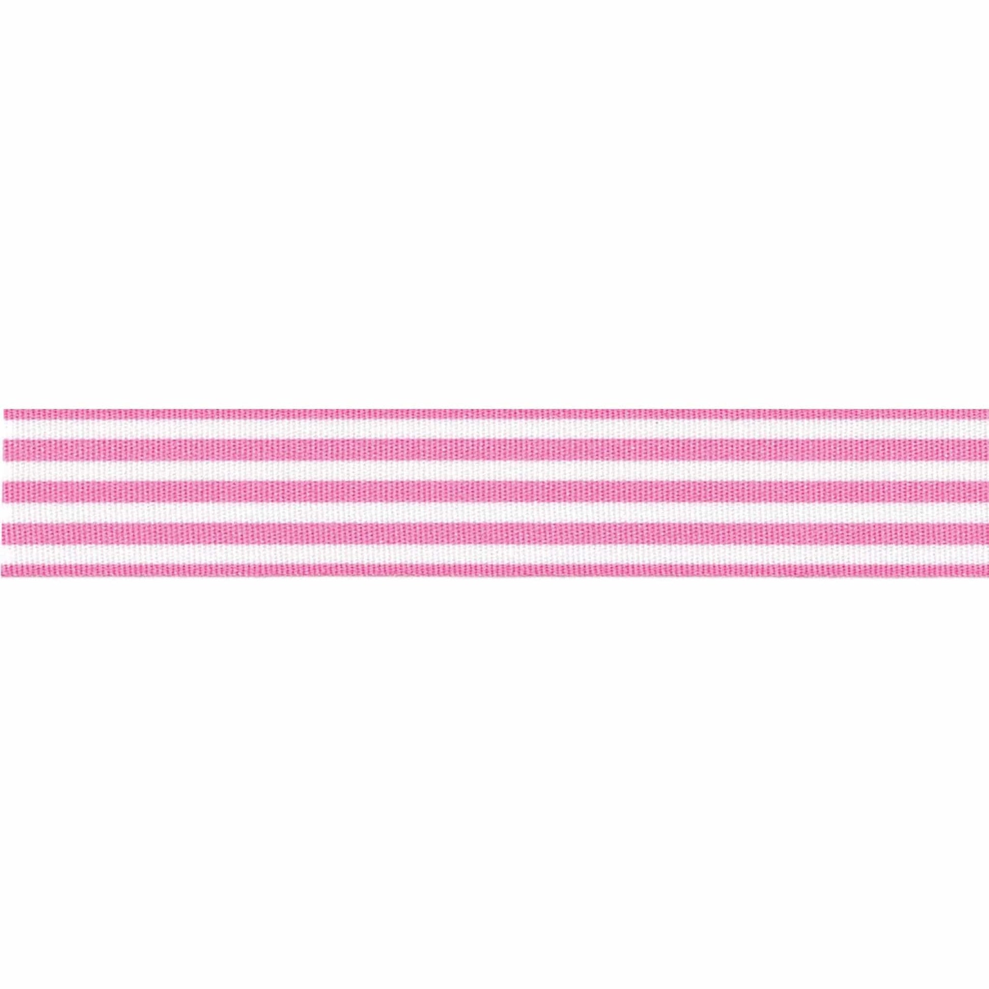Berisfords Ribbon Stripes Ribbon: 9mm: Pink. Price per metre.  - The Sewing Studio