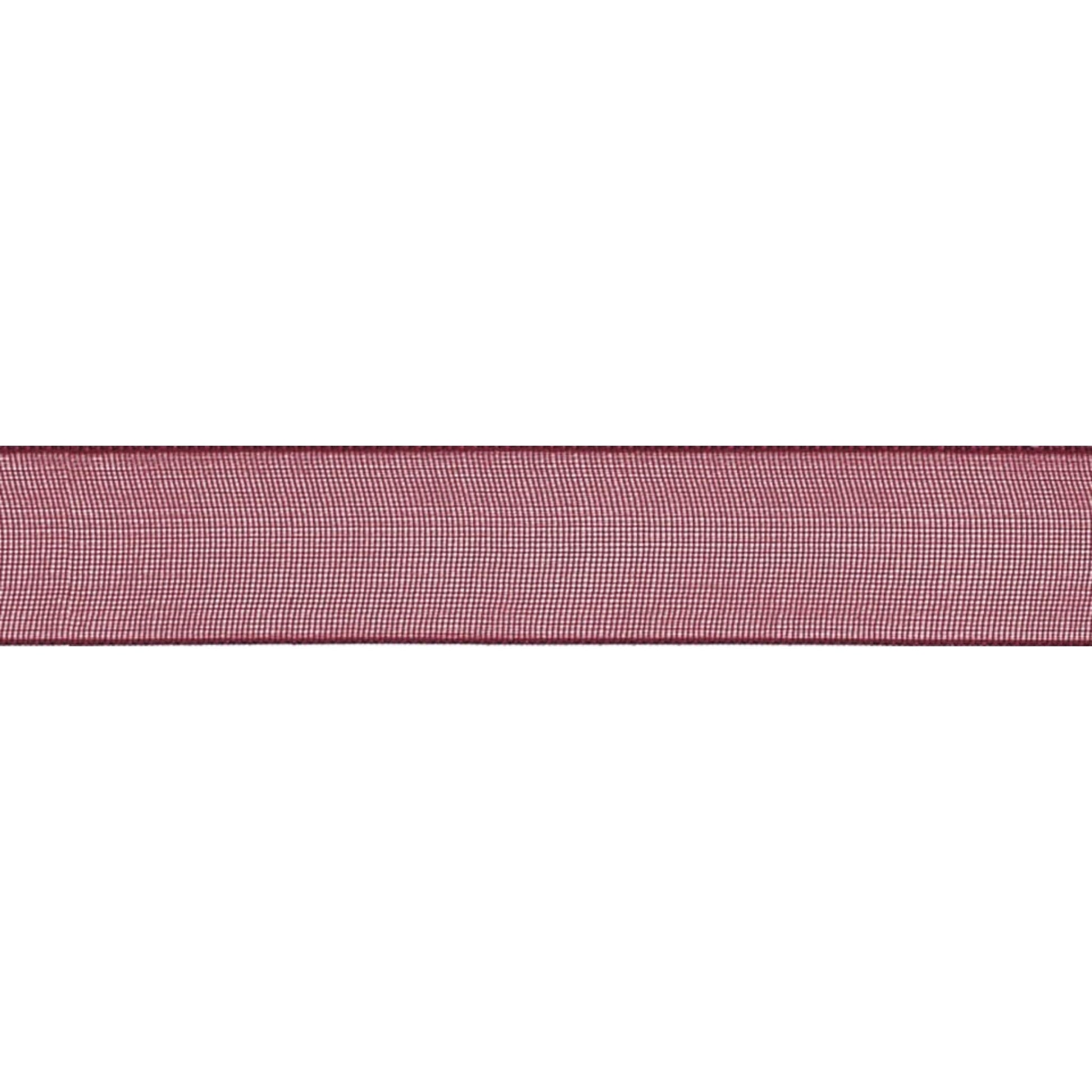 Berisfords Ribbon Super Sheer Ribbon: 25mm: Burgundy. Price per metre.  - The Sewing Studio