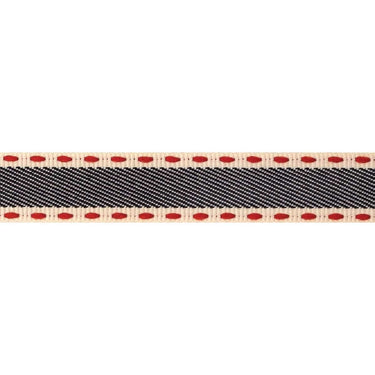 Berisfords Ribbon Vintage Stitch Ribbon: Black and red: 15mm wide. Price per metre.  - The Sewing Studio for sale UK - The Sewing Studio